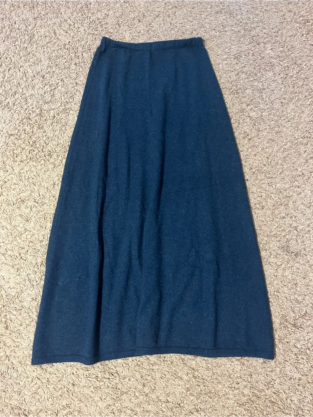 100% Cashmere Navy Maxi Skirt